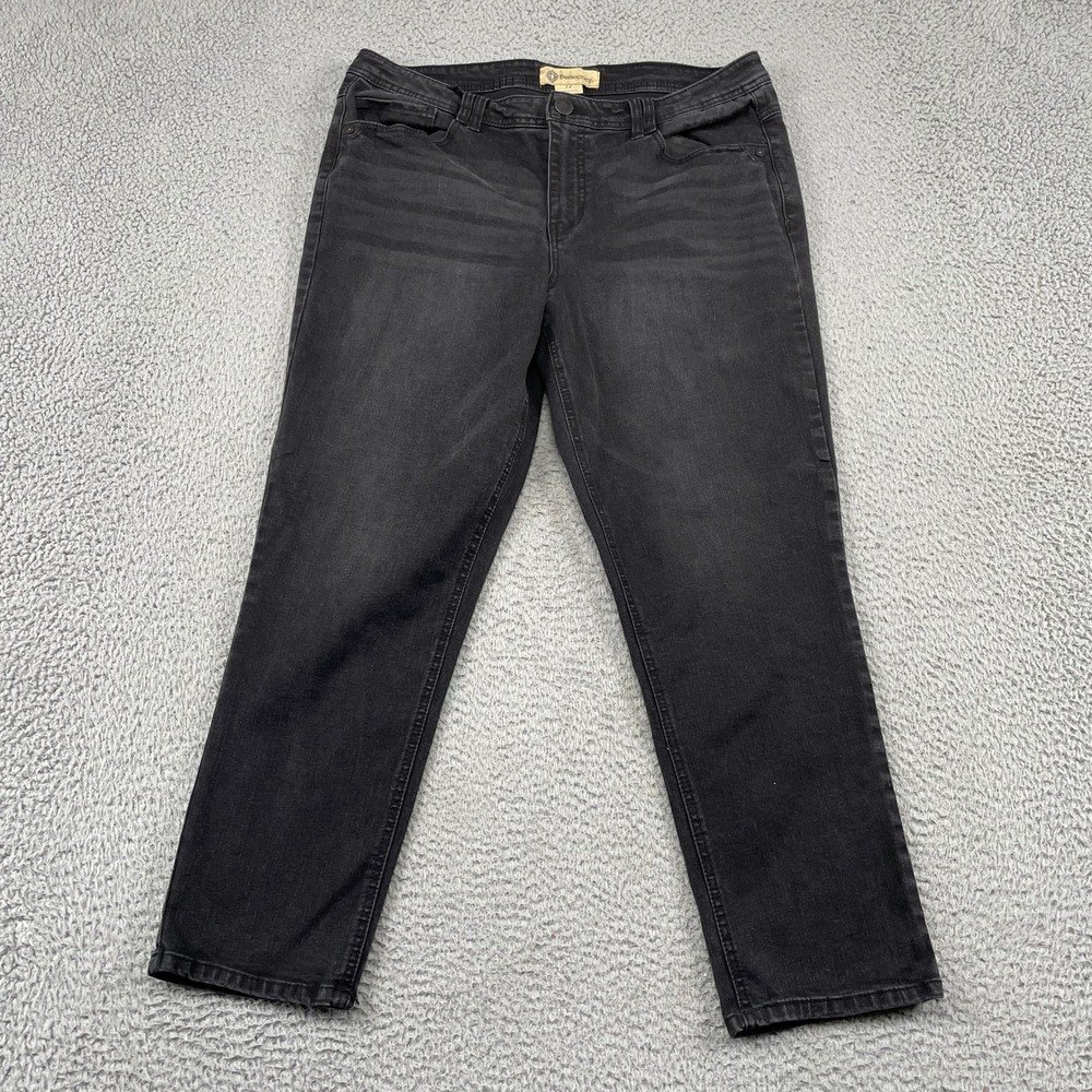 Democracy Jeans Womens 14 Black "Ab"solution Itty Bitty Bootcut Stretch Denim